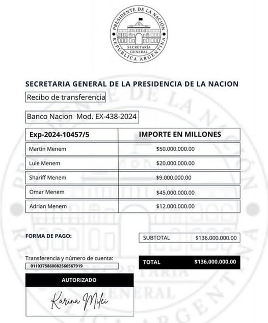 GANAN FORTUNAS: EL CLAN MENEM EN EL GOBIERNO NACIONAL DE MILEI