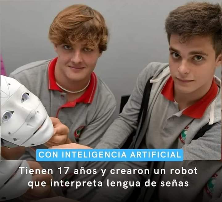 DOS JÓVENES CREARON UN ROBOT QUE INTERPRETA LENGUAJE DE SEÑAS 