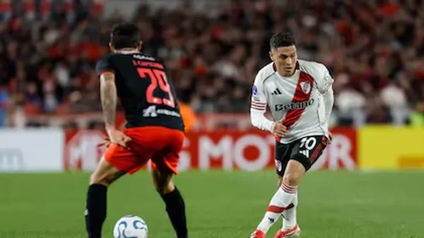COPA SUDAMERICANA: RIVER LE EMPAT&Oacute; A BRAGANTINO SOBRE EL FINAL DEL PARTIDO