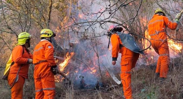 INCENDIO EN EL CERRO URITORCO EN CÓRDOBA: SIGUEN COMBATIENDO LAS LLAMAS Y HAY 200 AUTOEVACUADOS POR EL HUMO.