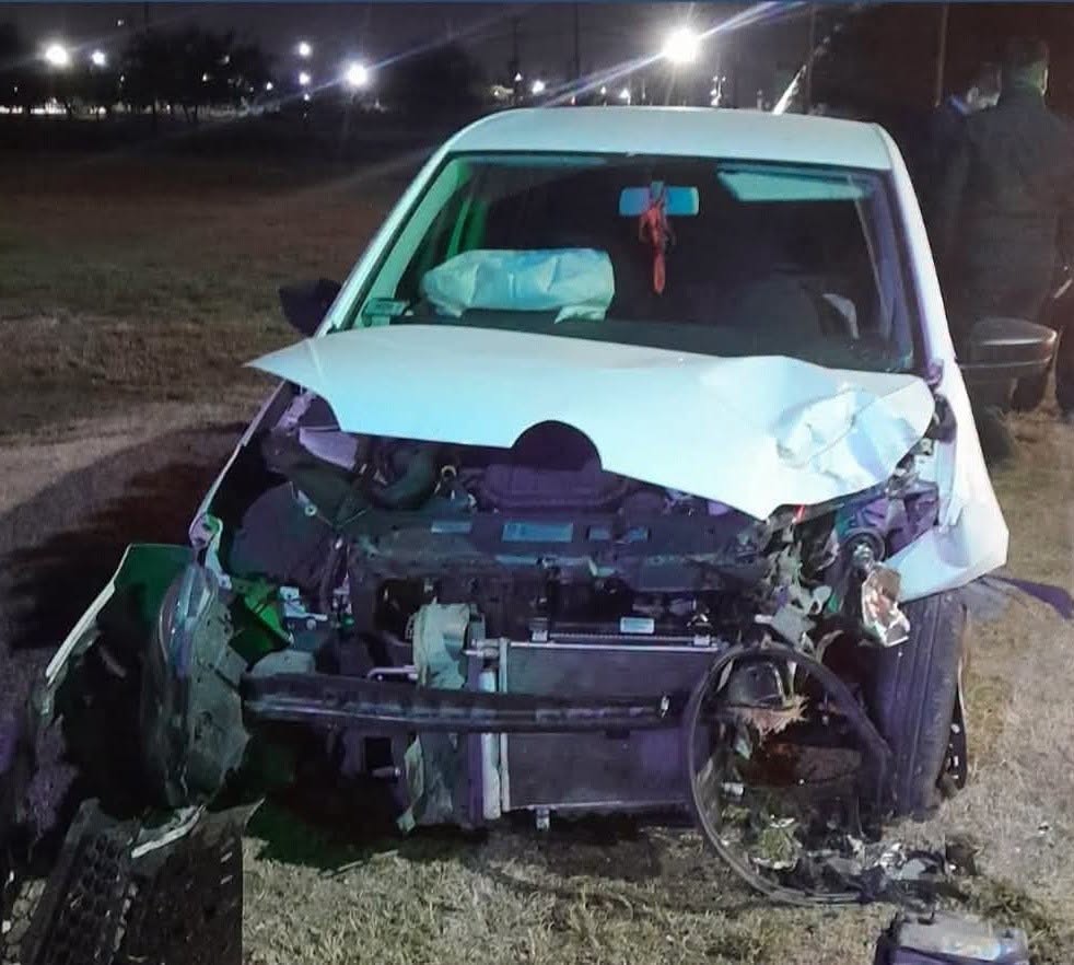 CONDUCTORA ESTRELL&Oacute; SU VEH&Iacute;CULO CON UNA PALMERA DEL PARQUE DE LA CIUDAD 