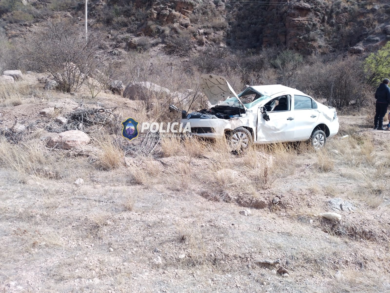 UNA PAREJA SUFRIÓ HERIDAS TRAS UN VUELCO