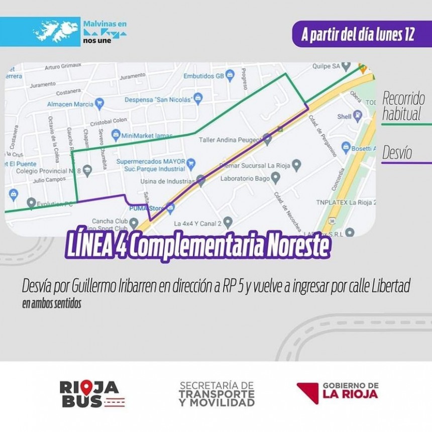 RIOJA BUS MODIFICA EL RECORRIDO DE UNA LÍNEA POR MAL ESTADO DE LAS CALLES
