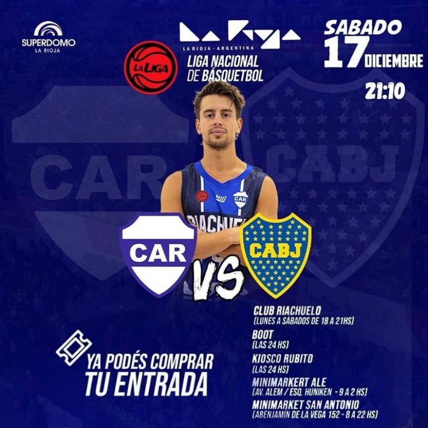 LIGA NACIONAL: RIACHUELO RECIBE A BOCA EN EL ESTADIO SÚPERDOMO