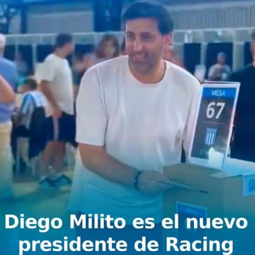 DIEGO MILITO TRIUNFÓ EN LAS ELECCIONES Y SERÁ EL PRESIDENTE EN RACING DE AVELLANEDA 